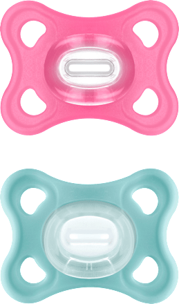 Schnuller Comfort Silikon, pink/grün, 3-12 Monate, 2 St mam