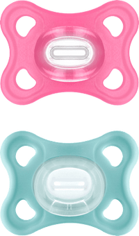 Schnuller Comfort Silikon, pink/grün, 3-12 Monate, 2 St mam