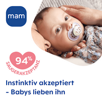 Originele Night siliconen fopspeen blauw/crème, vanaf 16 maanden, 2 stuks