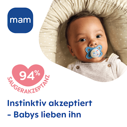 Schnuller Original Night Silikon pink/lila, 0-6 Monate, 2 St mam