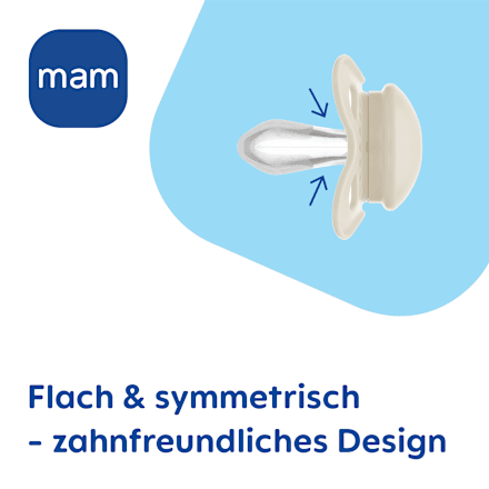 Schnuller Original Silikon, blau/beige, 0-6 Monate, 2 St