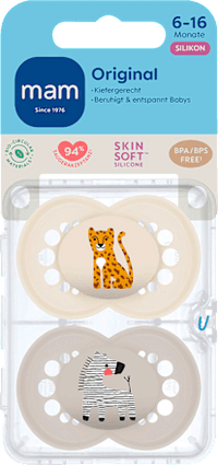 Schnuller Original Silikon, creme/nude, 6-16 Monate, 2 St