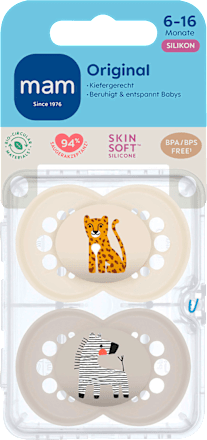 Schnuller Original Silikon, creme/nude, 6-16 Monate, 2 St