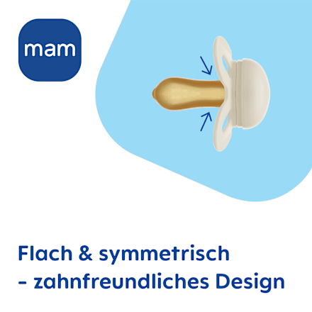 Original Start fopspeen van rubber, blauw/crème, 0-2 maanden, 2 stuks