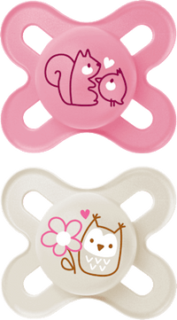 Schnuller Original Start Kautschuk, pink/creme, 0-2 Monate, 2 St mam