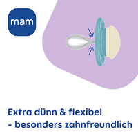 Perfect Night siliconen fopspeen, blauw, 6-16 maanden, 2 stuks