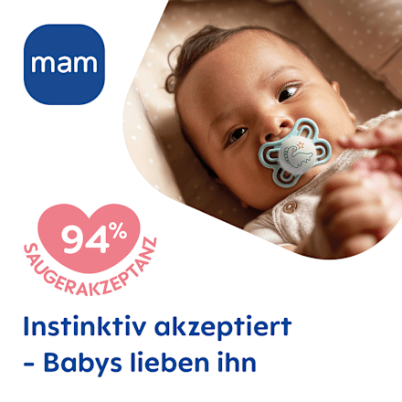 Perfect Night siliconen fopspeen, blauw/mint, 0-6 maanden, 2 stuks