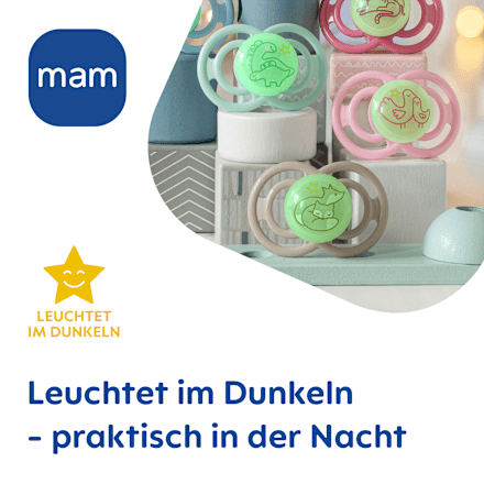 Schnuller Perfect Night Silikon, mint/creme, 6-16 Monate, 2 St mam