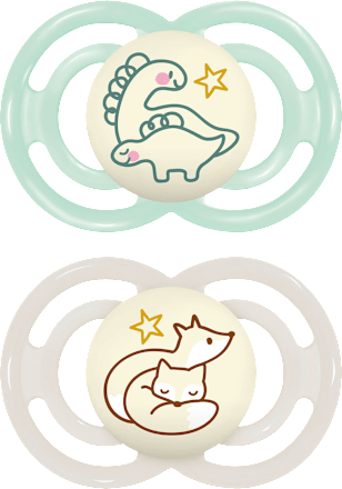 Perfect Night siliconen fopspeen, mint/crème, vanaf 16 maanden, 2 stuks