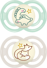 Perfect Night siliconen fopspeen, mint/crème, vanaf 16 maanden, 2 stuks