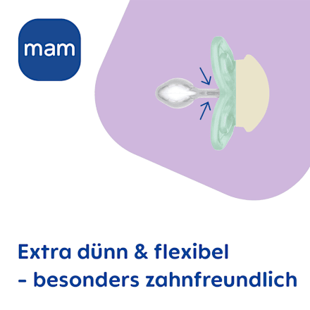 Schnuller Perfect Night Silikon, rosa/creme, 0-6 Monate, 2 St mam