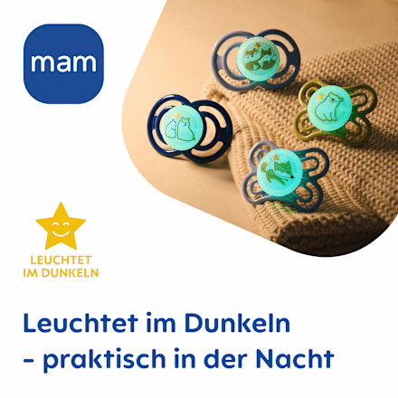 Schnuller Perfect Night Silikon, rosa/lila, 0-6 Monate, 2 St