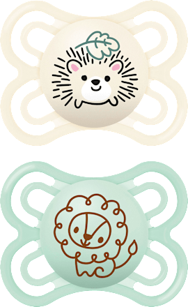 Perfect Siliconen Fopspeen, crème/mint, 0-6 maanden, 2 stuks