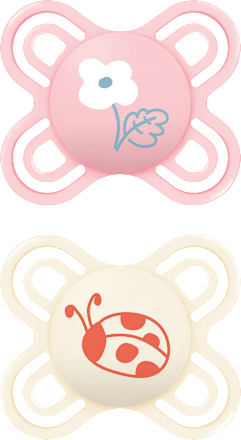 Schnuller Perfect Start Silikon, pink/creme, 0-2 Monate, 2 St mam