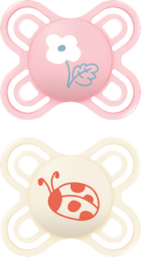 Schnuller Perfect Start Silikon, pink/creme, 0-2 Monate, 2 St mam