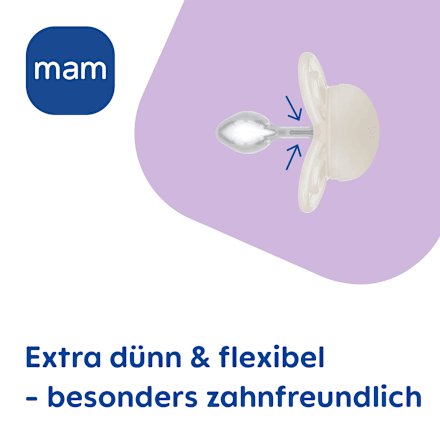Schnuller Perfect Start Silikon, pink/creme, 0-2 Monate, 2 St mam