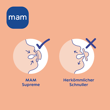 Schnuller Supreme Night Silikon, rosa/gelb, 0-6 Monate, 2 St mam