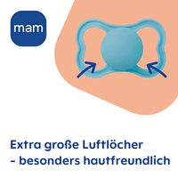 Schnuller Supreme Silikon, blau, 6-16 Monate, 2 St mam