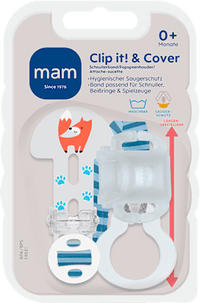 Schnullerband Clip it! & Cover blau, 1 St