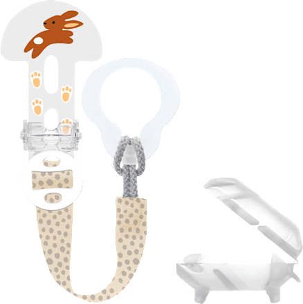 Schnullerband Clip it! & Cover creme, 1 St