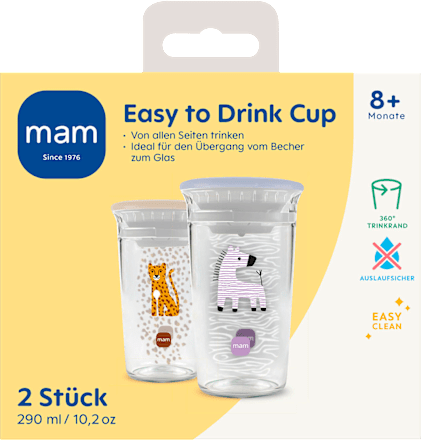 Trinkbecher Easy to Drink lila/beige, 290 ml, 2 St