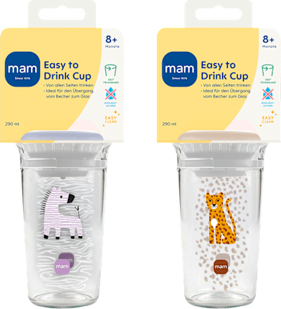 Trinklernbecher Easy to Drink Cup Zebra/Tiger 290 ml, 2 St mam