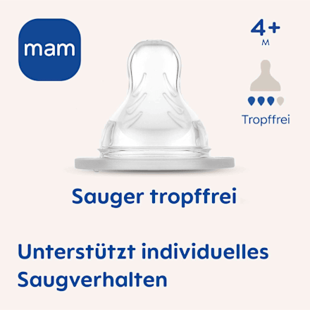 Trinksauger Silikon tropffrei, ab 4 Monaten, 2 St