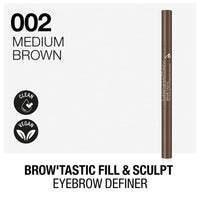 Wenkbrauwpotlood Brow'Tastic Fill&amp;Sculpt 002 Medium Brown, 0,25 g