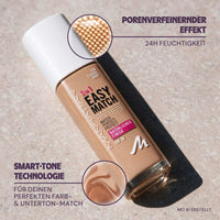 MANHATTAN Cosmetics Easy Match Foundation, 28N Ivory, 30 ml