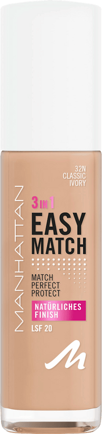 MANHATTAN Cosmetics Easy Match Foundation, 32N Classic Ivory, 30 ml