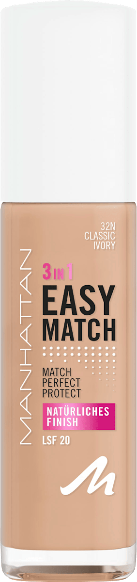 MANHATTAN Cosmetics Easy Match Foundation, 32N Classic Ivory, 30 ml