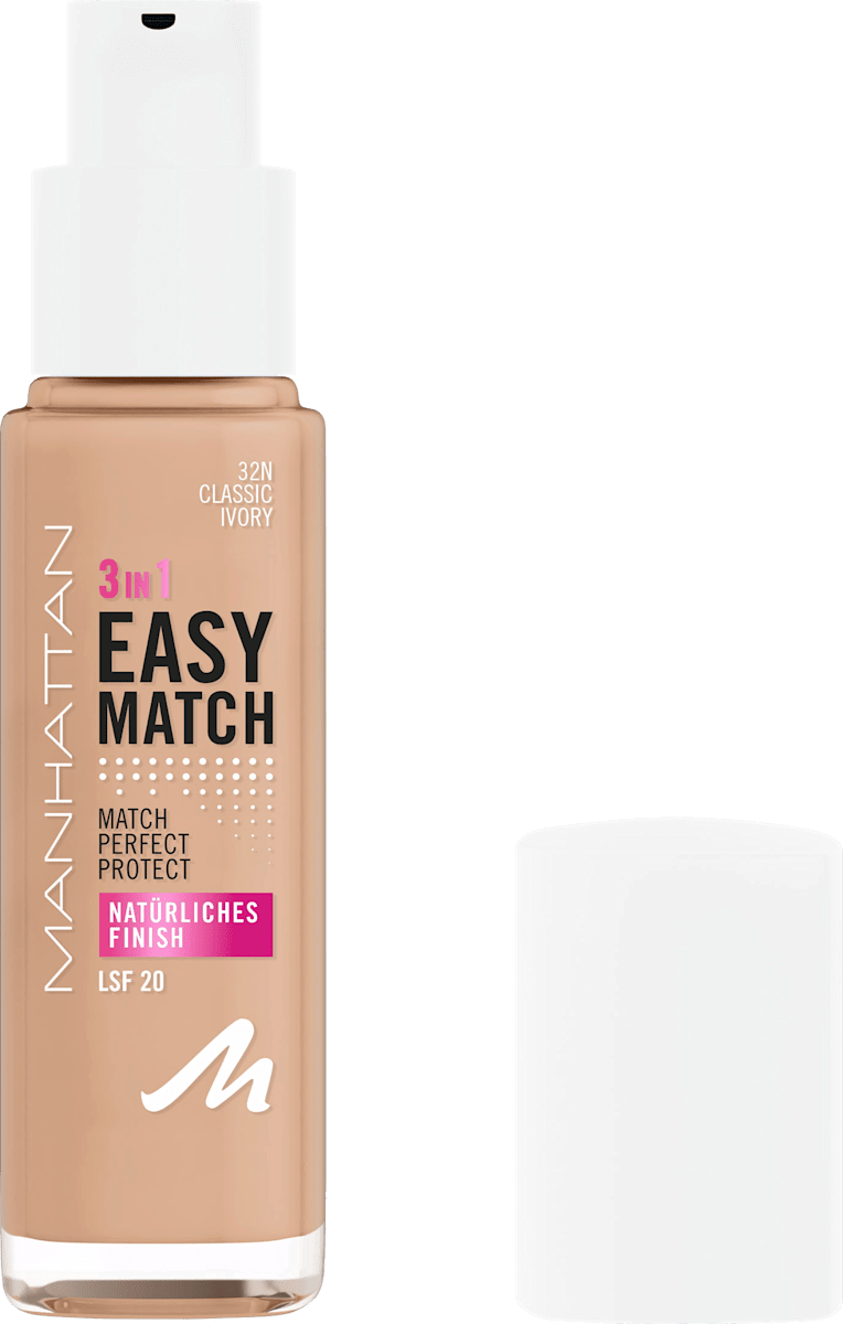 MANHATTAN Cosmetics Easy Match Foundation, 32N Classic Ivory, 30 ml