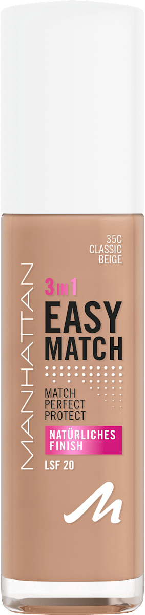 MANHATTAN Cosmetics Easy Match Foundation, 35C Classic Beige, 30 ml