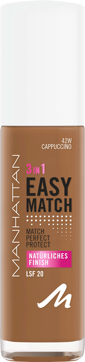 MANHATTAN Cosmetics Easy Match Foundation, 42W Cappuccino, 30 ml