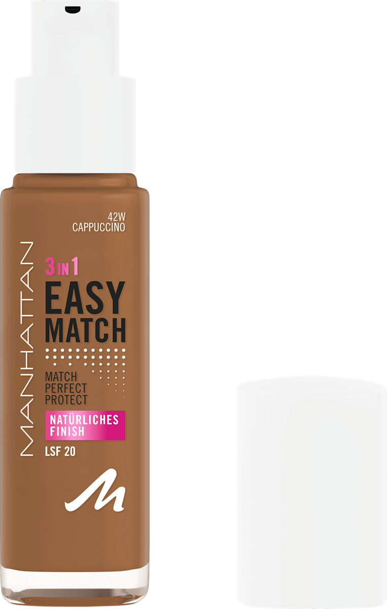 MANHATTAN Cosmetics Easy Match Foundation, 42W Cappuccino, 30 ml