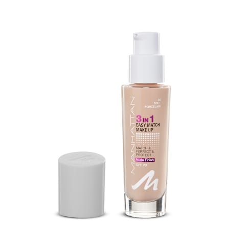 Foundation 3in1 Easy Match Soft Porcelain 30, LSF 20, 30 ml