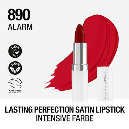 Lippenstift Lasting Perfection Satin 890 Alarm, 4 g MANHATTAN Cosmetics
