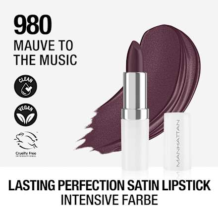Lippenstift Lasting Perfection Satin 980 Mauve to the Music, 4 g MANHATTAN Cosmetics