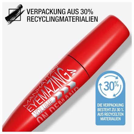 Mascara Eyemazing Volume On Demand 001 Black, 12 ml MANHATTAN Cosmetics