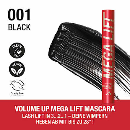 Mascara Volume Up Mega Lift 001 Black, 10 ml