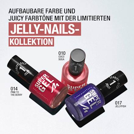 Nagellack Super Gel Jelly 014 Pink To The Berry, 12 ml MANHATTAN Cosmetics