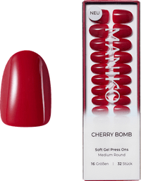 Künstliche Nägel Soft Gel Press Ons Cherry Bomb Medium Round, 32 St