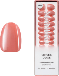 Künstliche Nägel Soft Gel Press Ons Chrome Guave Short Round, 32 St