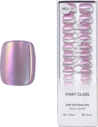 Künstliche Nägel Soft Gel Press Ons Fairy Glass Short Square, 32 St