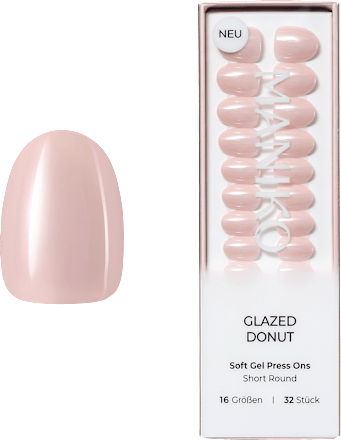 Künstliche Nägel Soft Gel Press Ons Glazed Donut Short Round, 32 St