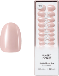 Künstliche Nägel Soft Gel Press Ons Glazed Donut Short Round, 32 St
