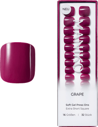 Künstliche Nägel Soft Gel Press Ons Grape Extra Short Square, 32 St