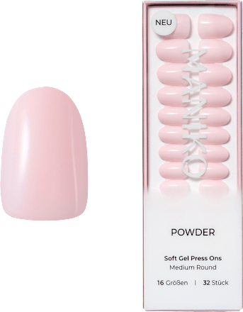 Künstliche Nägel Soft Gel Press Ons Powder Medium Round, 32 St