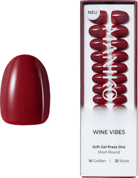 Künstliche Nägel Soft Gel Press Ons Wine Vibes Short Round, 32 St