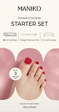 Starterset UV Gel Nagelfolien Pediküre Cherry Bomb, 1 St